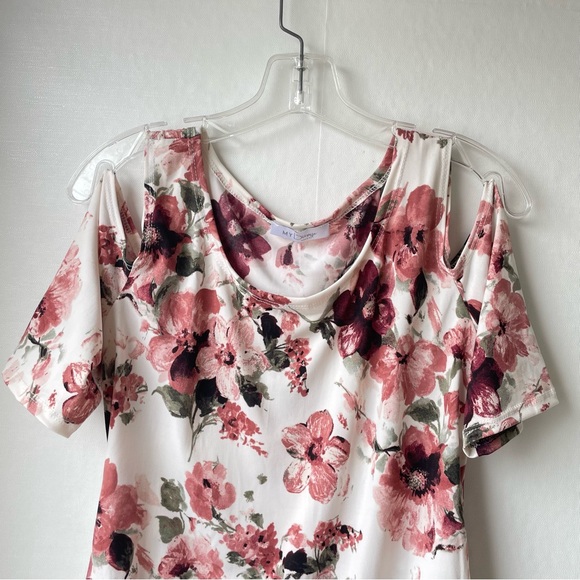 My Bump Maternity Harley Floral Bodycon Dress Cold Shoulder Short Sleeved XL - Picture 3 of 12